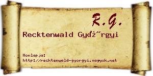 Recktenwald Györgyi névjegykártya